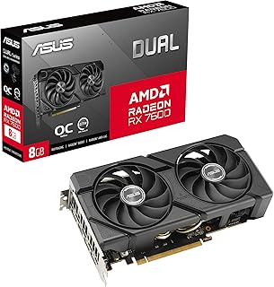 ASUS Placa gráfica para jogos Dual Radeon RX 7600 EVO OC Edition 8GB GDDR6
